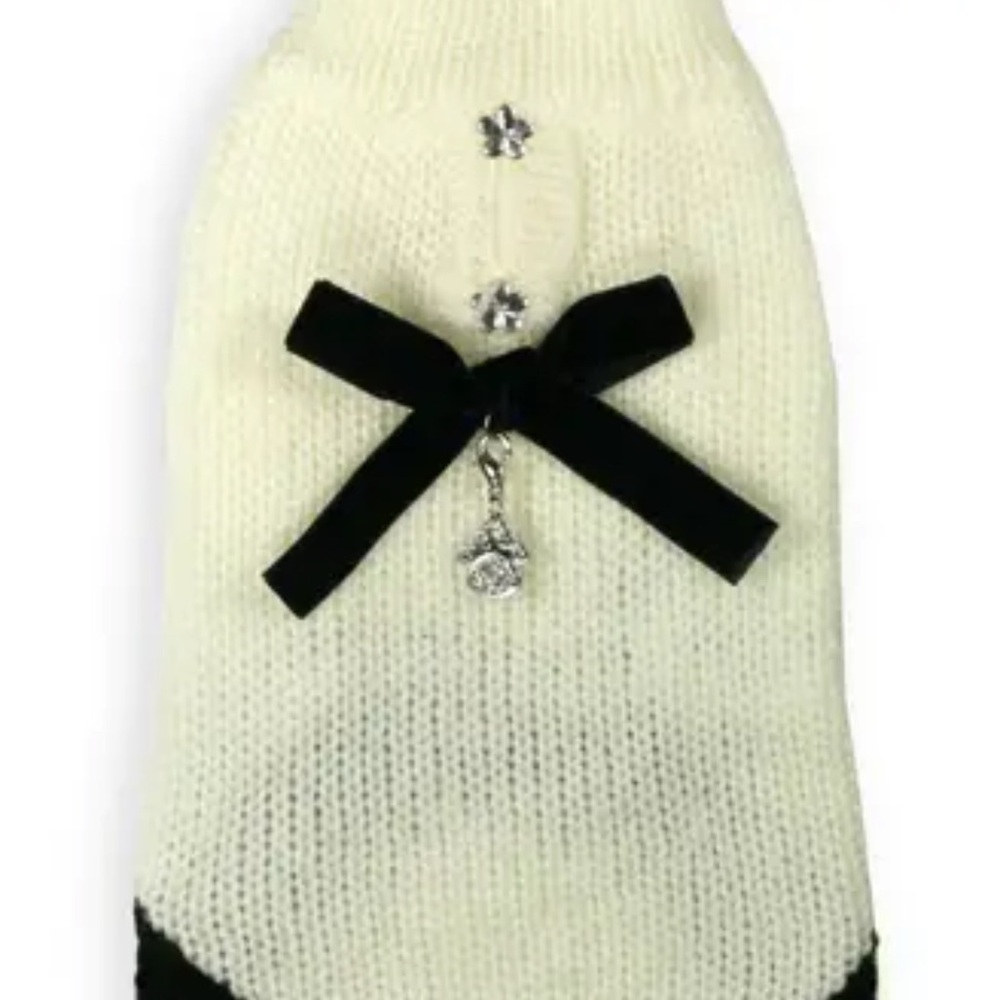 Chic Black and Cream Dog Sweater